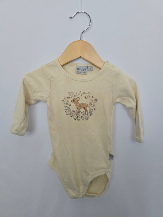 Wheat Organic Cotton Deer Bodysuit • 6 months