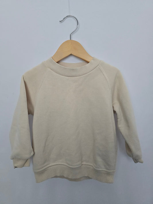 Zara Cream Oversize Crew • 18-24 months