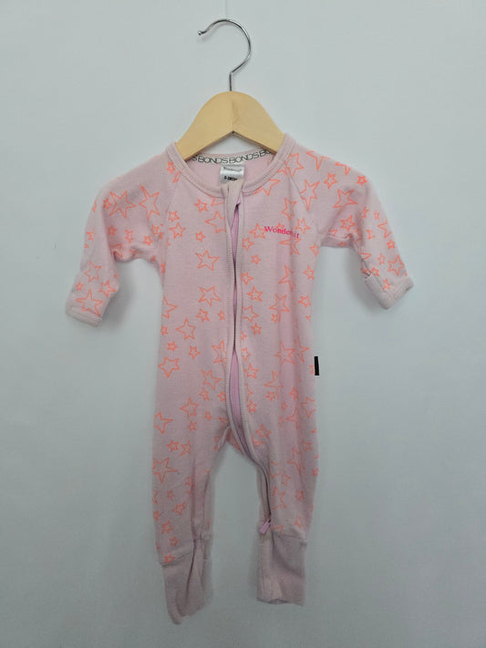 PLAY Bonds Wondersuit Pink Stars • 0-3 months