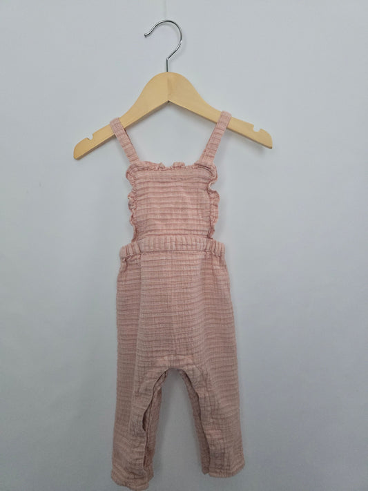 Zara Pink Stripped Ruffle Jumper • 9-12 months