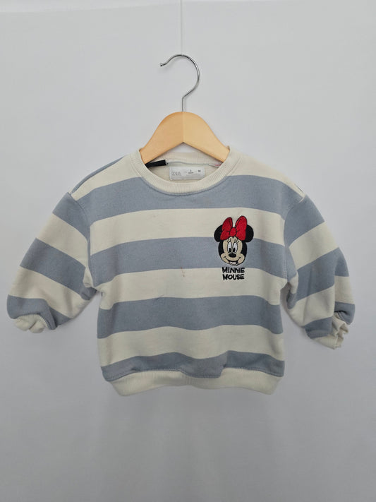 PLAY Zara Stipped Minnie Crewneck • 2 years