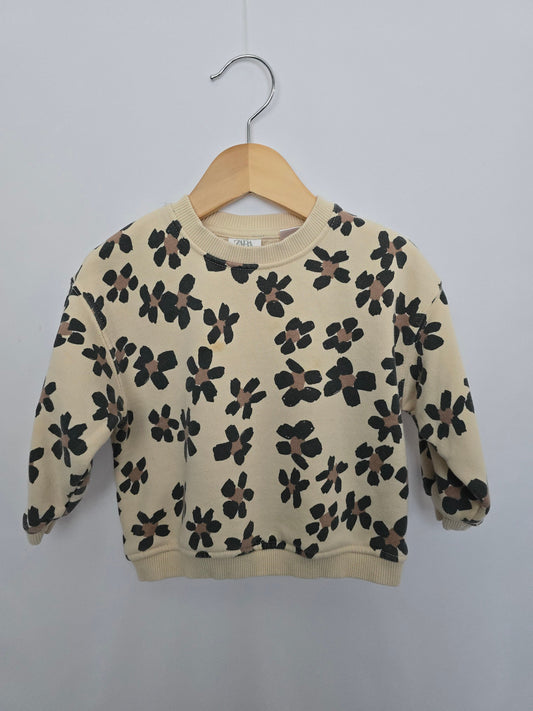 PLAY Zara Cream Floral Crewneck • 18 months