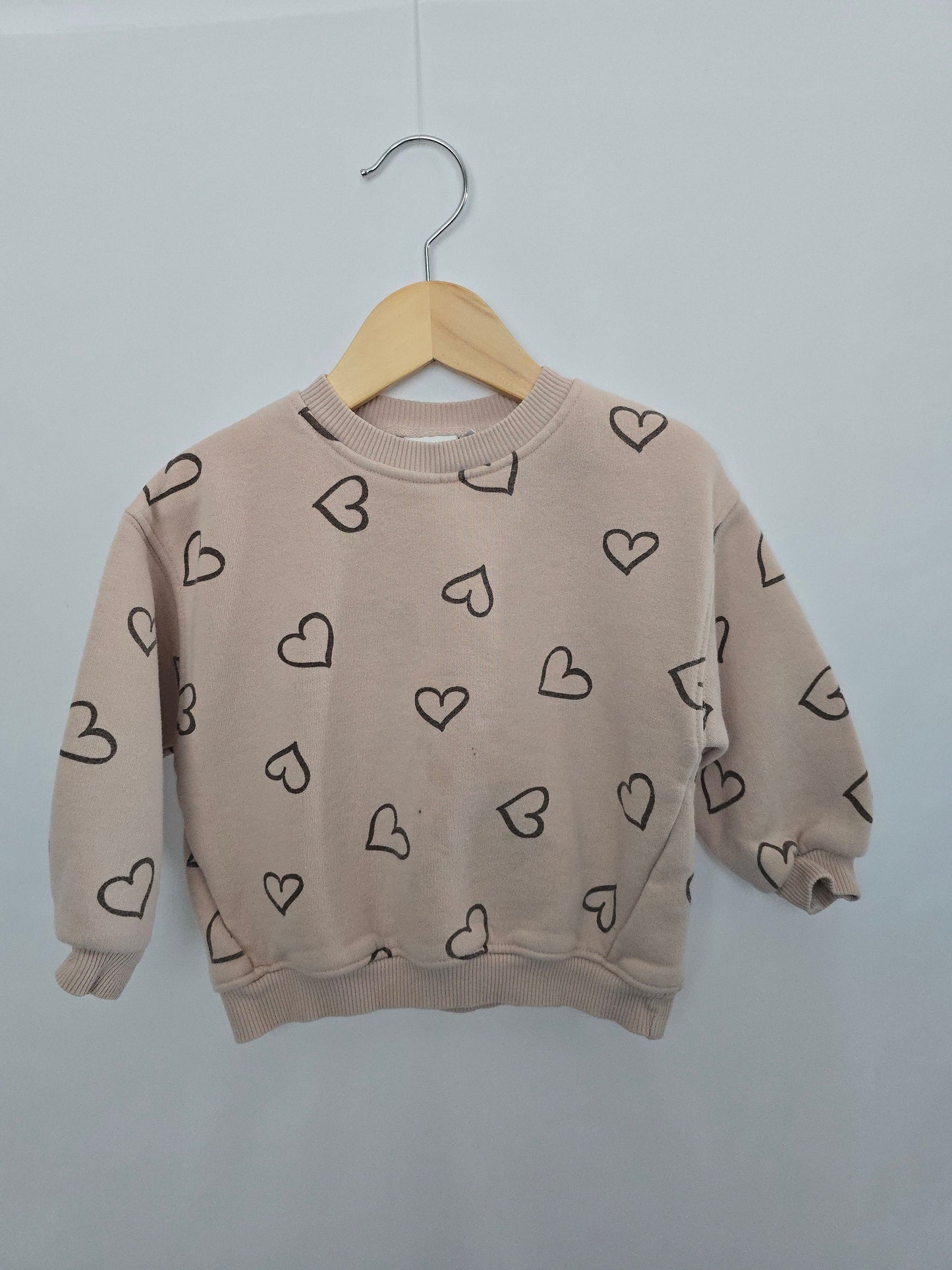 PLAY Zara Blush Hearts Crewneck • 18 months