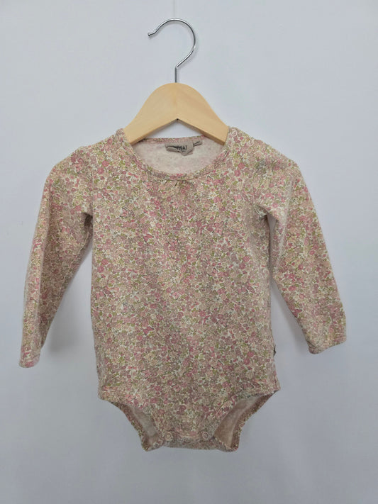 Wheat Butterfly Floral Organic Cotton Bodysuit • 18 months
