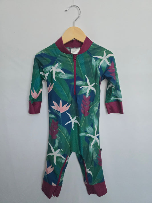 Honeysuckle Purple/Green Sunsuit • 12-18 months