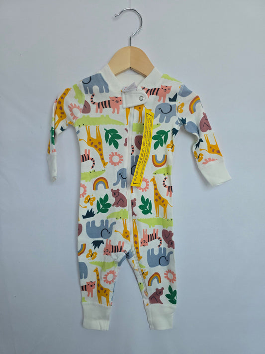 NEW Hanna Anderrson Safari Zip Romper • 3-6 months