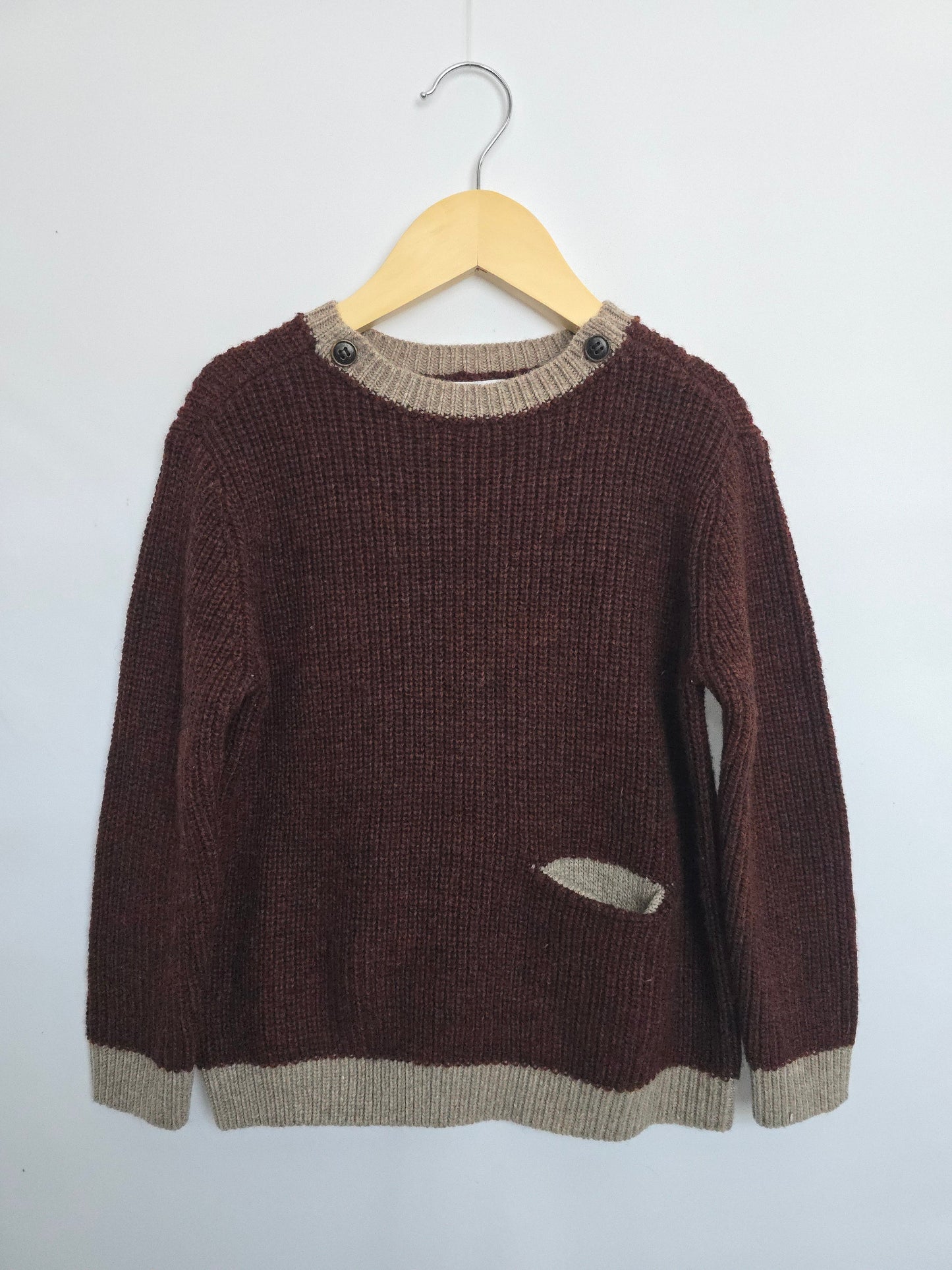 Zara Brick/Tan Chunky Knit Sweater • 3-4 years