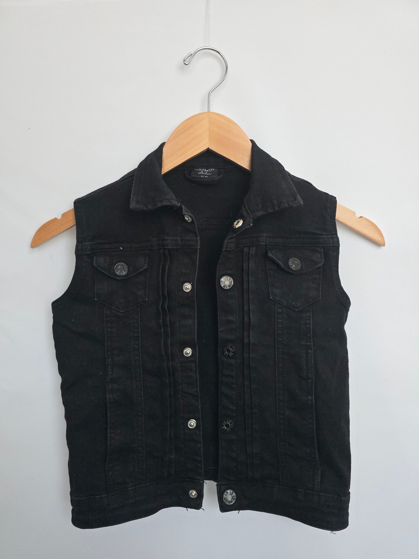 Little Bipsy Black Denim Vest • 3-4 years