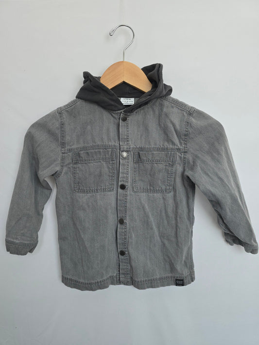 Zara Light Wash Grey Denim Shacket • 4-5 years