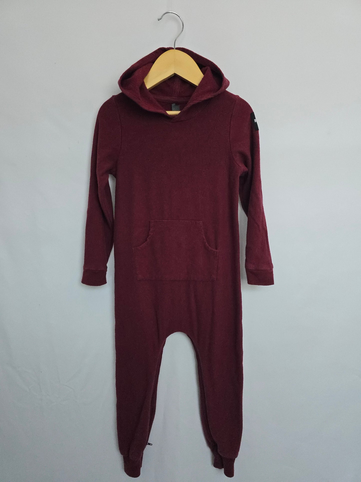 Rowe Cranberry Hooded Romper • 3 years