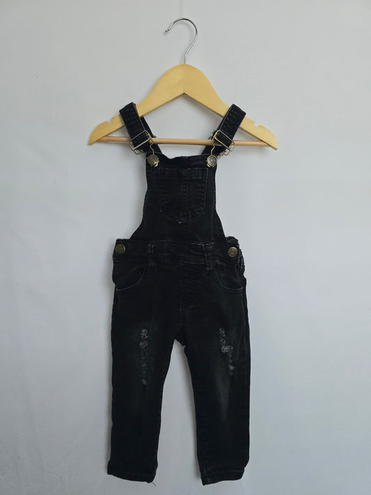 Little Bipsy Black Overalls • 18-24 months