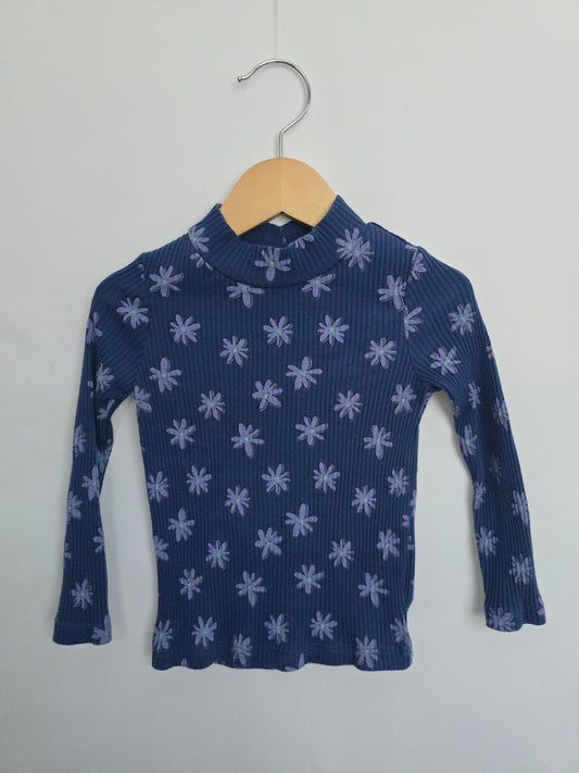 Old Navy Daisy Ribbed Long Sleeve Shirt • 2 years