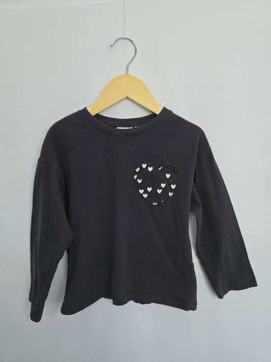 Zara Heart Pocket Long Sleeve Shirt • 4-5 years