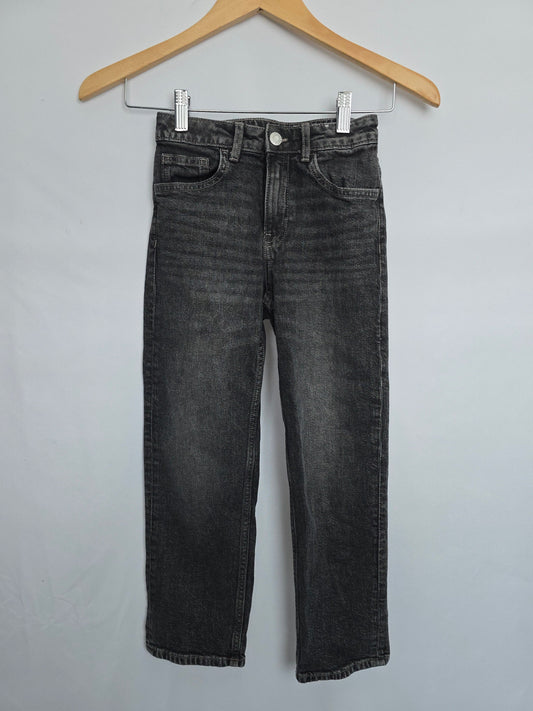 H&M Dark Grey Loose Fit Denim • 7-8 years