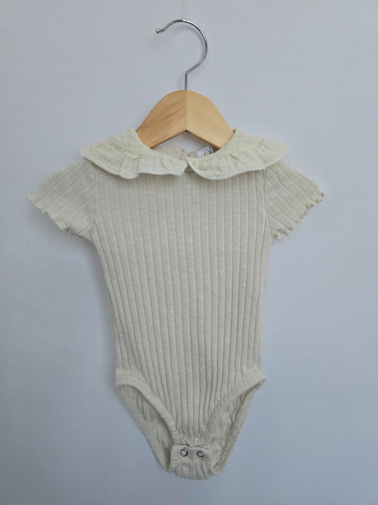 Zara Cream Peter Pan Collar Onesie • 9-12 months