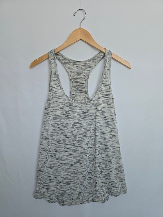 Lululemon White Marble Stripped Tank • Large
