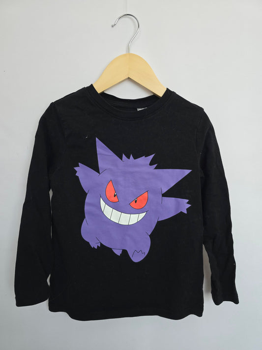 H&M Gengar Pokemon Black Long Sleeve • 4-6 years