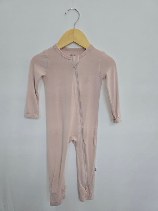 Kyte Blush Zip Romper • 6-12 months