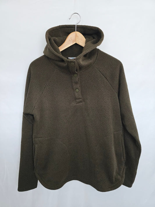 Columbia Olive Fleece Hoodie • Large