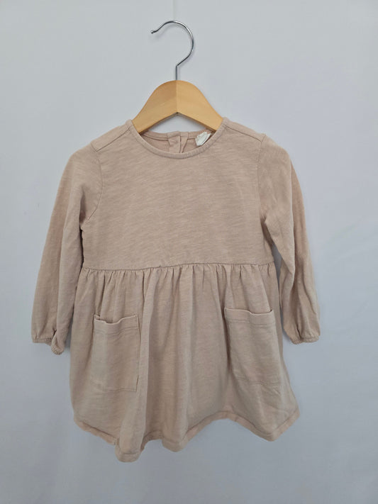 H&M Sand Peplum Dress • 12-18 months