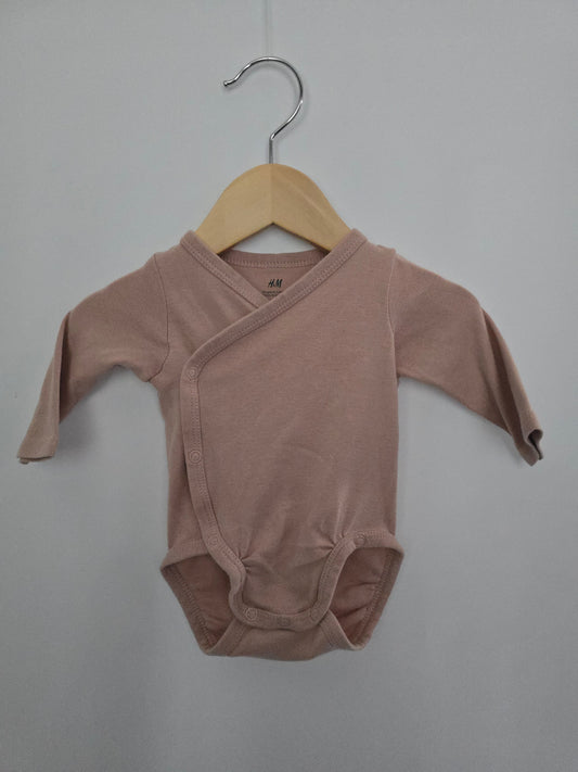 H&M Pink Layette Onesie • 1-2 months