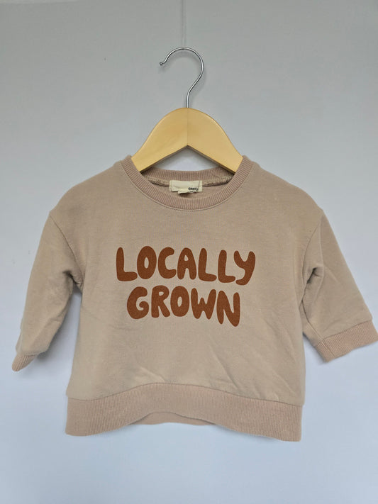 Greige Locally Grown Crewneck • 9-12 months