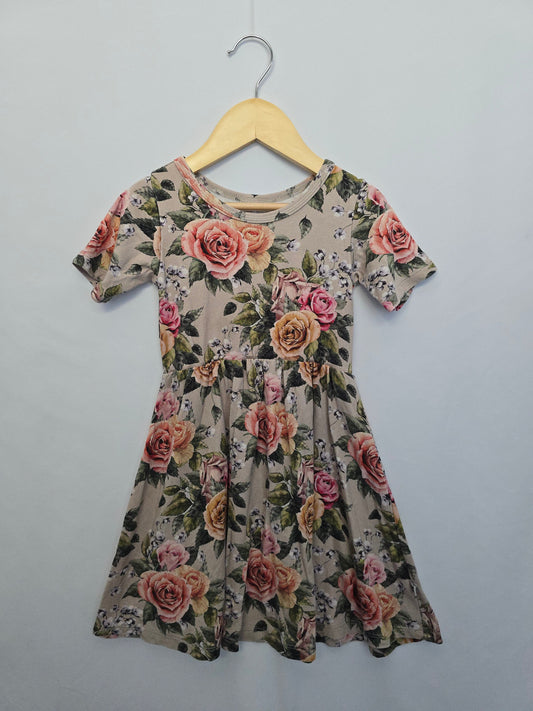 Little & Lively Rustic Floral Twirl Dress • 3-4 years