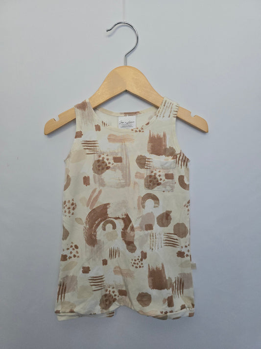 Jax & Lennon Abstract Shapes Tank Shortie Romper • 6-12 months