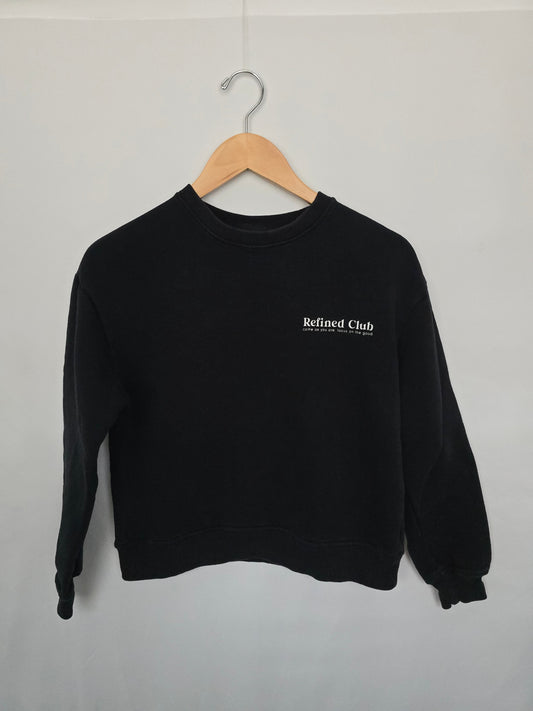 Oak Refined Black Crewneck • XX-Small