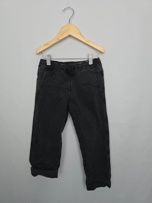 H&M Dark Grey Lined Jogger Denim • 4-5 years