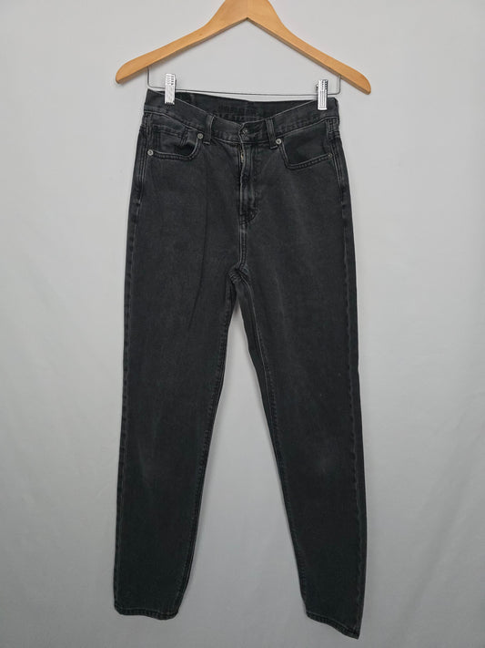 American Eagle Dark Grey Long Mom Jean • Small 4