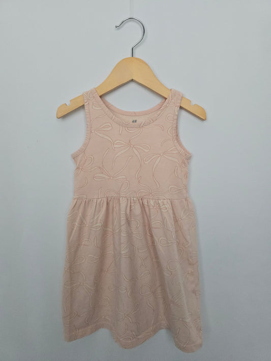 H&M Blush Bows Tank Dress • 2-4 years
