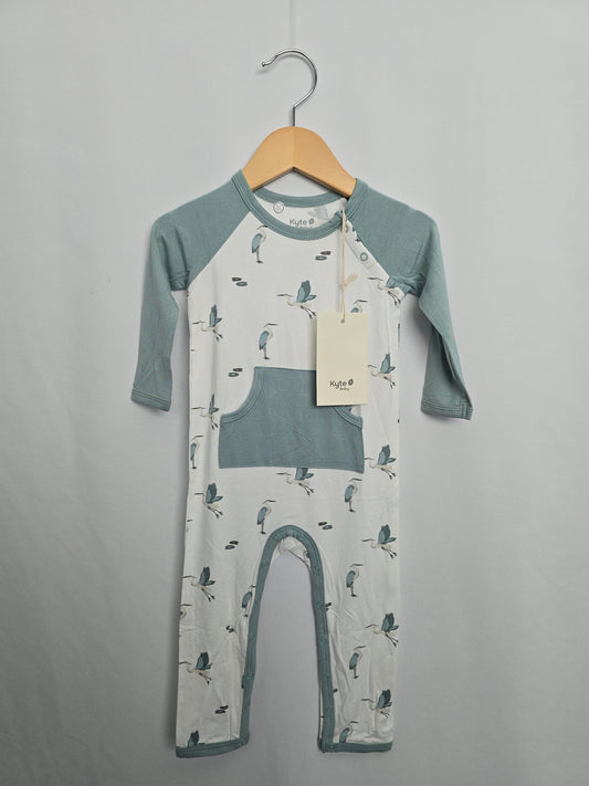 NEW Kyte Blue Heron Snap Romper • 18-24 months
