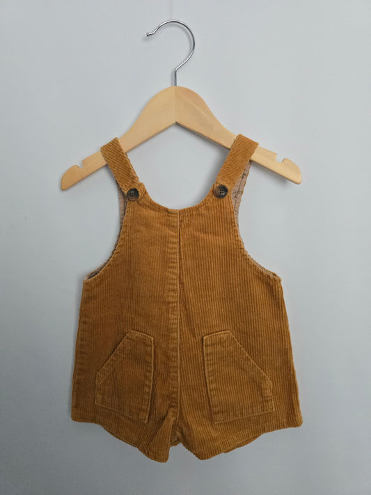 Zara Mustard Cord Shortalls • 9-12 months
