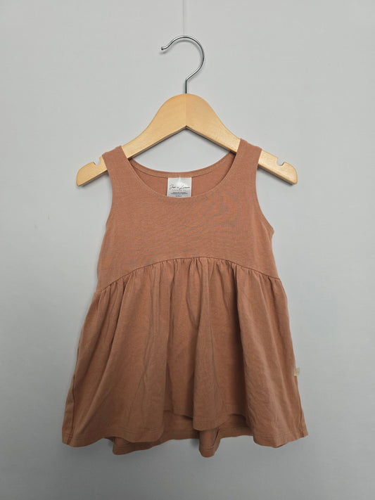 Jax & Lennon Terracotta Peplum Tank • 2-3 years