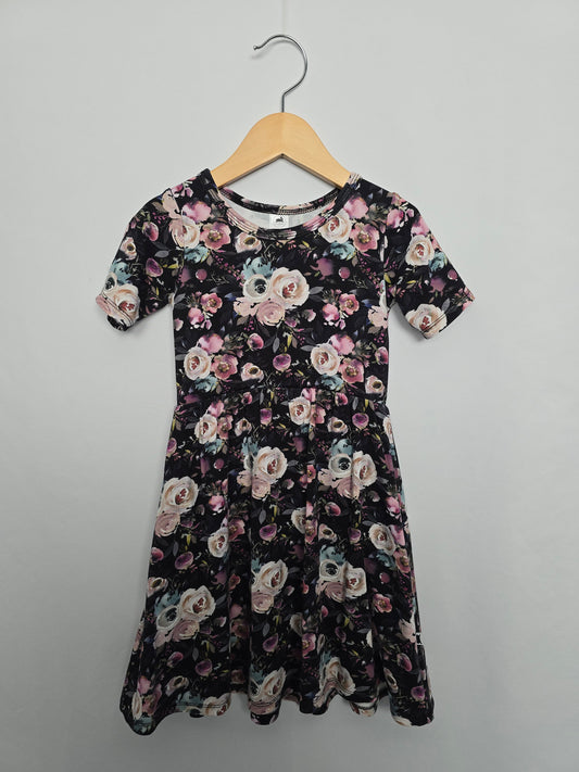 Little & Lively Watercolor Floral Twirl Dress • 3-4 years