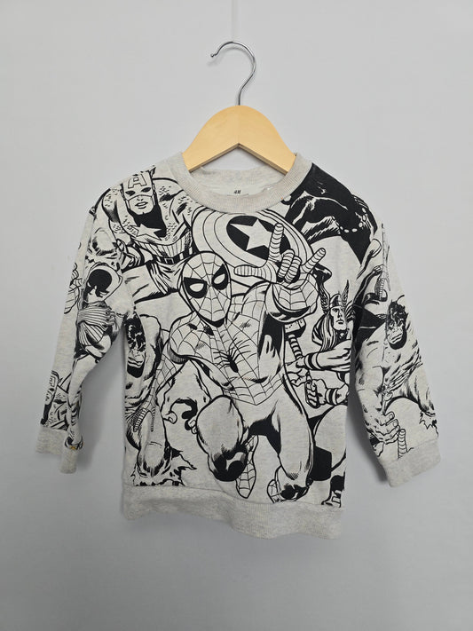 H&M Marvel Graphic Crewneck *stains* • 2-4 years