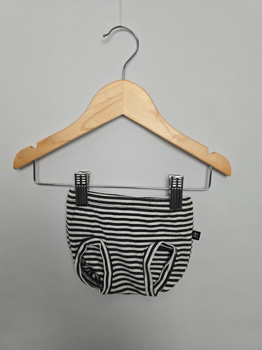 Jax & Lennon Grey Stripe Bummies • 0-6 months