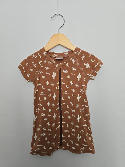 Jax & Lennon Desert Palms Zip Shortie Romper • 12-18 months