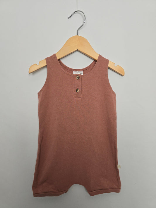 Jax & Lennon Rose Brown Tank Shortie Romper  • 12-18 months