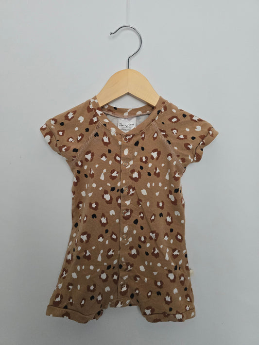 Jax & Lennon Leopard Snap Shortie Romper • 6-12 months