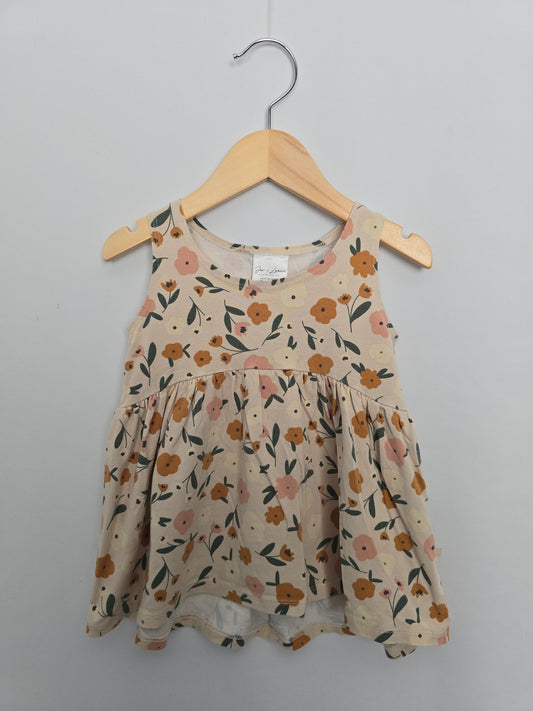 Jax & Lennon Summer Floral Peplum Tank • 2-3 years