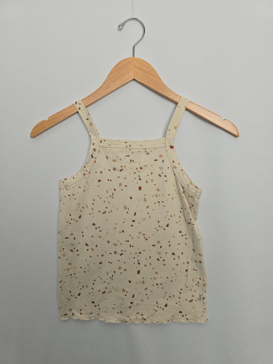 Jax & Lennon Terrazzo Lettuce Hem Fitted Tank • Youth Large 10-11 years