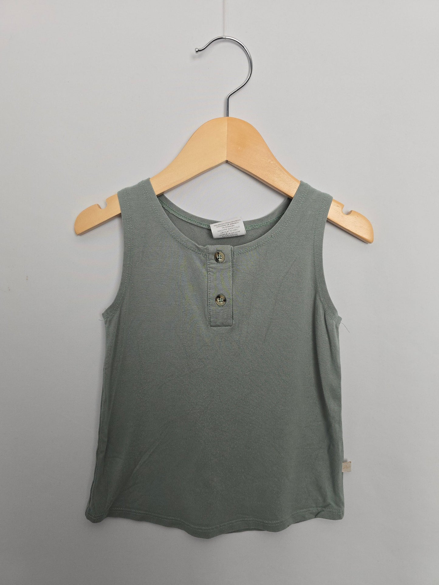 Jax & Lennon Green Relaxed Tank  • 12-18 months