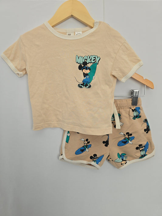 H&M Surf Mickey Shorts Set • 6-9 months