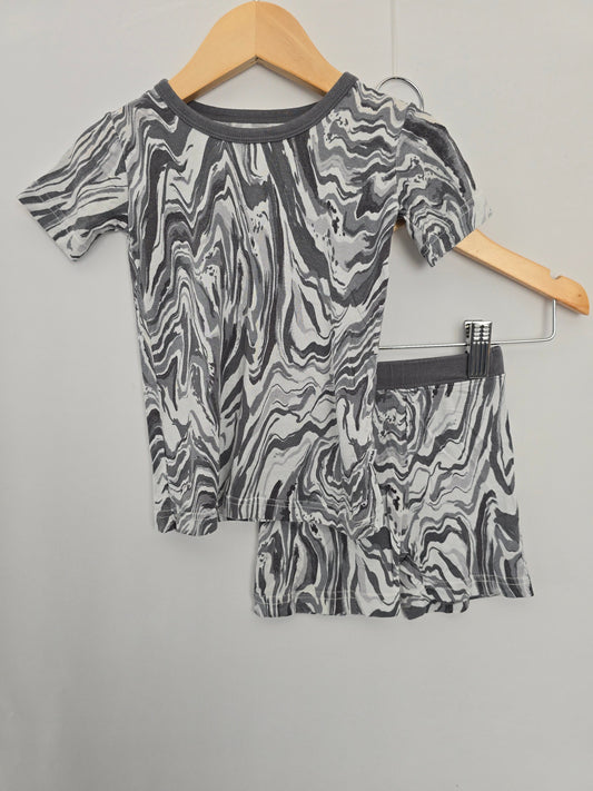 Little Sleepies Grey Marble Pajamas • 12-18 months