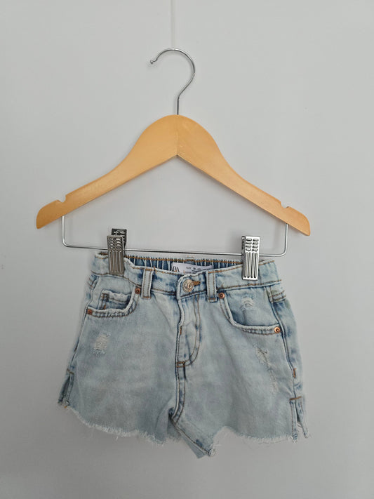 Zara Light Wash Denim Shorts • 9-12 months