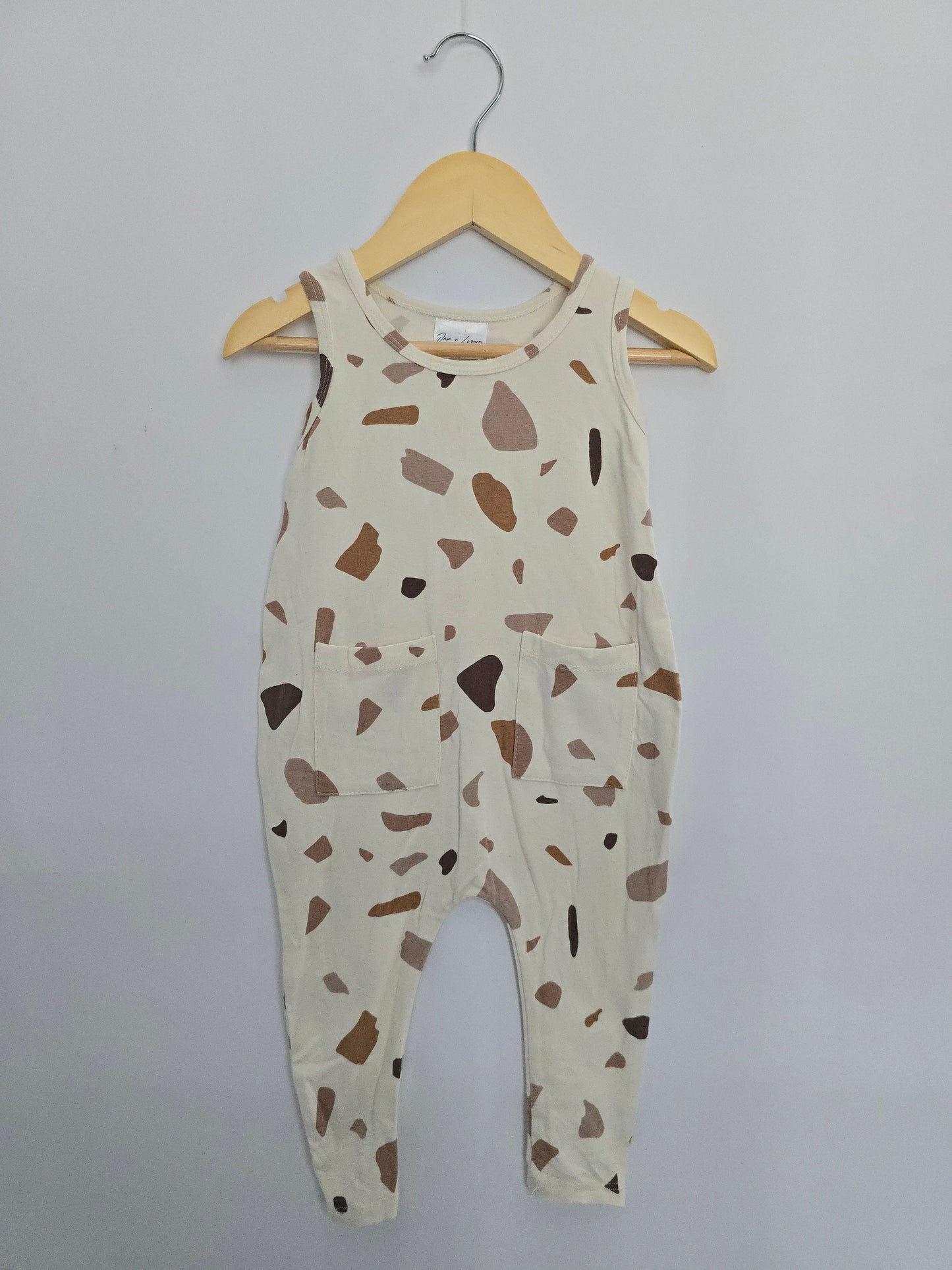 Jax & Lennon Muted Boulders Tank Romper • 6-12 months