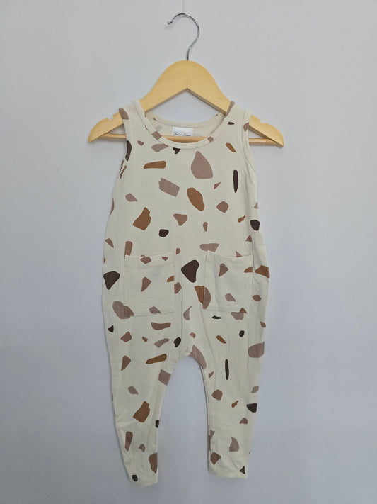 Jax & Lennon Muted Boulders Tank Romper • 6-12 months