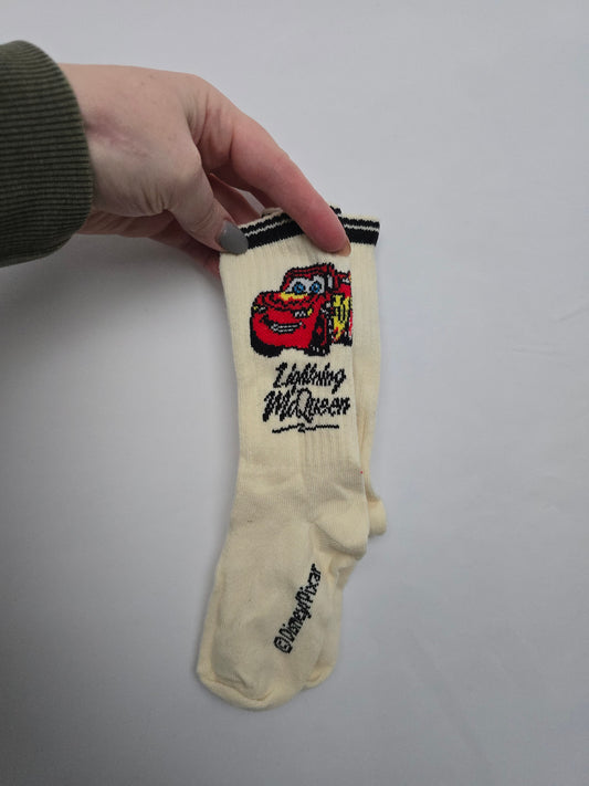 Disney Pixar Lightning Mcqueen Crew Socks • 2-4 years